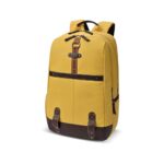 Gear Classic 4 19″/31L Anti Theft Faux Leather Medium Water Resistant Laptop Backpack/Casual Backpack/Daypack/Travel Backpack/College Bag For Men/Women(Yellow-Brown)