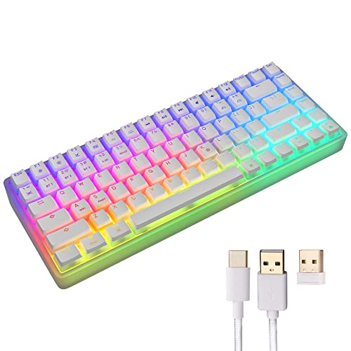 Zebronics Premium Wireless Mechanical Keyboard, Outemu Red Switch, 3X Bluetooth, Hot Swap, Mac, Android, Windows, Type C 1.8M Braided Cable, 2.4Ghz Rf, 18 Rgb Led & Backlit Keys Max Ninja 200 – White
