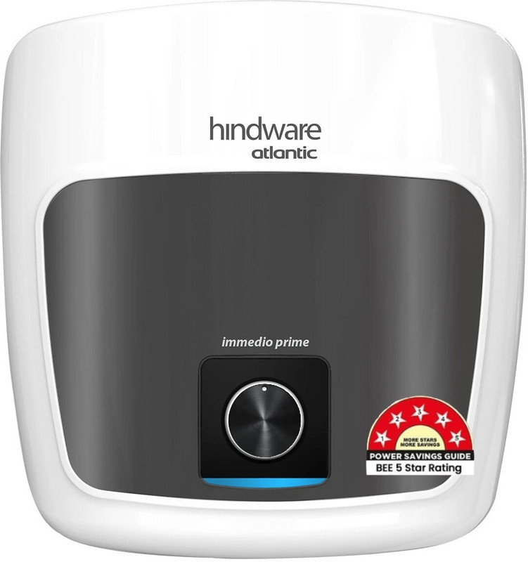 Hindware Smart Appliances Immedio Prime 10 L Storage Water Geyser | 5 Star Bee Energy Rating | Glassline Tanked(White, Black)