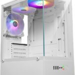 Zebronics Robust Gaming Chassis, Matx/Mini Itx, Tempered Glass, 120Mm Led 3 Fans Mid Tower Cabinet With Usb 2.0 And Usb 3.0 Ports Compatible With Gaming Console(White)