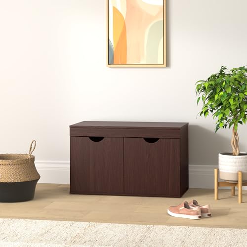 Amazon Brand – Solimo Sauron Engineered Wood 2 Door Shoe Rack (Wenge Finish)