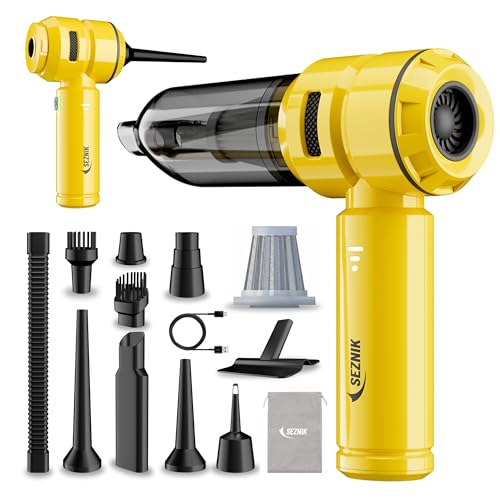 Seznik Vacuum Cleaner For Car Use | Home Use | 4 In 1 Cordless Car Vacuum Cleaner & Blower | Rechargeable 6000Mah | 3 Speed Suction Upto 15000Pa | Sofa, Mattress & More | Bldc Motor | 1 Year Warranty