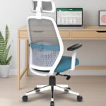 Da Urban® Florida Office Chair,High Back Mesh Ergonomic Home Office Desk Chair With 3 Years Warranty, Adjustable Armrests,Adjustable Lumbar Support,Tilt Lock Mechanism (Blue)