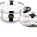 Fortuna Mini Idli Maker Stainless Steel 2 Plates, 8 Idli | Idly Multipurpose Kadai Induction & Standard Idli Maker(2 Plates , 8 Idlis )
