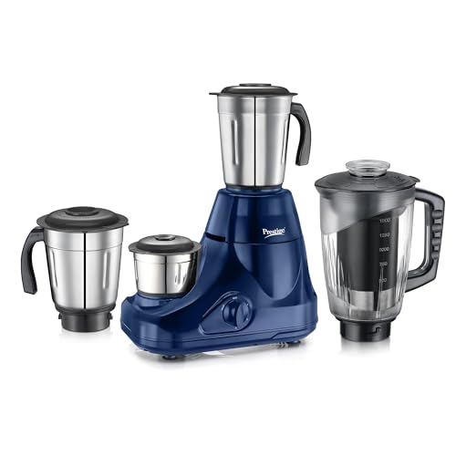Prestige Astra Neo 750 Watt Mixer Grinder With 4 Jars (3 Stainless Steel + 1 Juicer) | Space-Saving Stacking Design | Super Efficient Ss Blades | Blue |2Y Warranty | Isi Certified