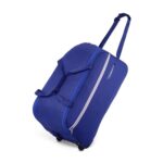 Lavie Sport Polyester Lino M Medium Size 57 Cms Duffle Wheeler Bag|2 Wheel Duffle Bag|Duffle Bag With Adjustable Handle, 20 X 38 X 62 Centimeters, Navy