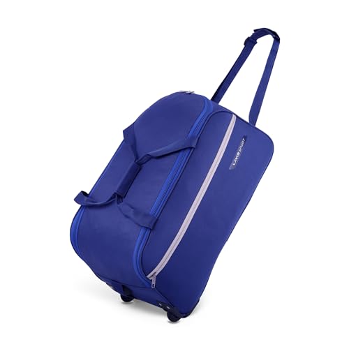 Lavie Sport Polyester Lino M Medium Size 57 Cms Duffle Wheeler Bag|2 Wheel Duffle Bag|Duffle Bag With Adjustable Handle, 20 X 38 X 62 Centimeters, Navy