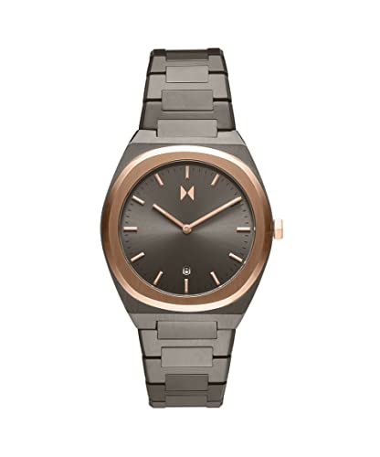 Mvmt Mens Analog Gray Dial Gray Band Stainless Steel Watch