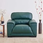 Home Centre Valencia Half Leather 1-Seater Sofa – Green