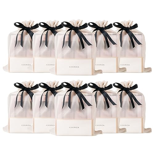 Kimirica Gift Set “Nothing But Love Duo” Potli For Family & Friends | Corporate Return Gifts For Men & Women | Romantic Notes Of Gardenia And Night Blooming Jasmine Shower Gel, Body Lotion With Loofah Inside (Pack Of 10)