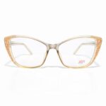 Joy Eyewear Stylish Cat Eye Eyeglasses Frame For Women | Full Rim Golden Optical Spectacles | Lightweight Fashion Eyewear For Everyday Wear, Office & Reading
