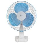 Rr Signature Centaur 400 Mm Table Fan For Home & Office|90 Degree Silent Oscillation | High Air Delivery | 3 Speed Setting | 2 Year Warranty 【White-Blue】