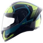 Vega Ranger Crew Isi Certified Gloss Finish Full Face Helmet For Men With Clear Visor-Black Neon Yellow-M