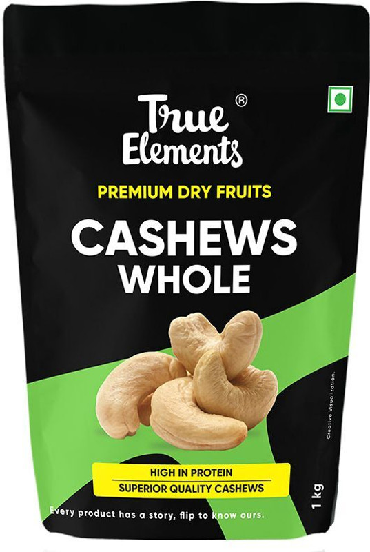 True Elements Goan Cashews, Premium Dryfruits Kaju Cashews(1 X 1000 G)