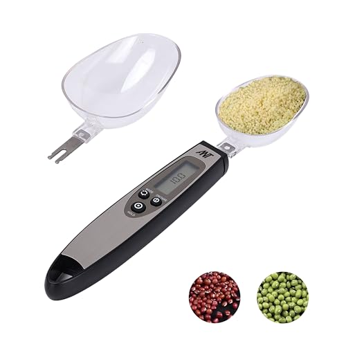 Ant Aekss10 Digital Food Measuring Spoon Scale – Electronic Kitchen Measuring Spoon Scale For Cooking Baking – Smart Adjustable Measure Cup For Home Cooks Bakers Chefs Pet Owners_Grey