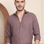 Dark Age Men Solid Casual Purple Shirt