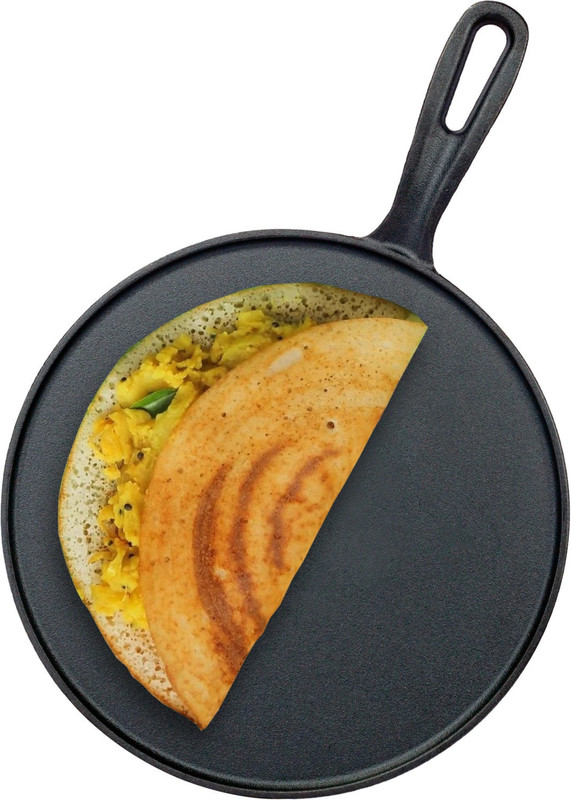 Greenchef Pre Seasoned Tawa For Dosa/Roti/Chapathi 280Mm – Zesto Tawa 28 Cm Diameter(Cast Iron)