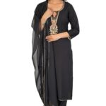 Alvami Women’S Silk Embroidery Straight Kurta And Pant Set With Dupatta (Anvika_Suit_Al_S)