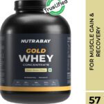 Nutrabay Gold 100% Whey Protein Concentrate With Digestive Enzymes & Vitamin Minerals Whey Protein(2 Kg, Kesar Badam Pista)