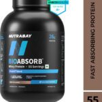 Nutrabay Bioabsorb Whey Protein | India’S 1St Fast Absorbing Whey With Prodifi Blend Whey Protein(2000 G, Milk Chocolate)