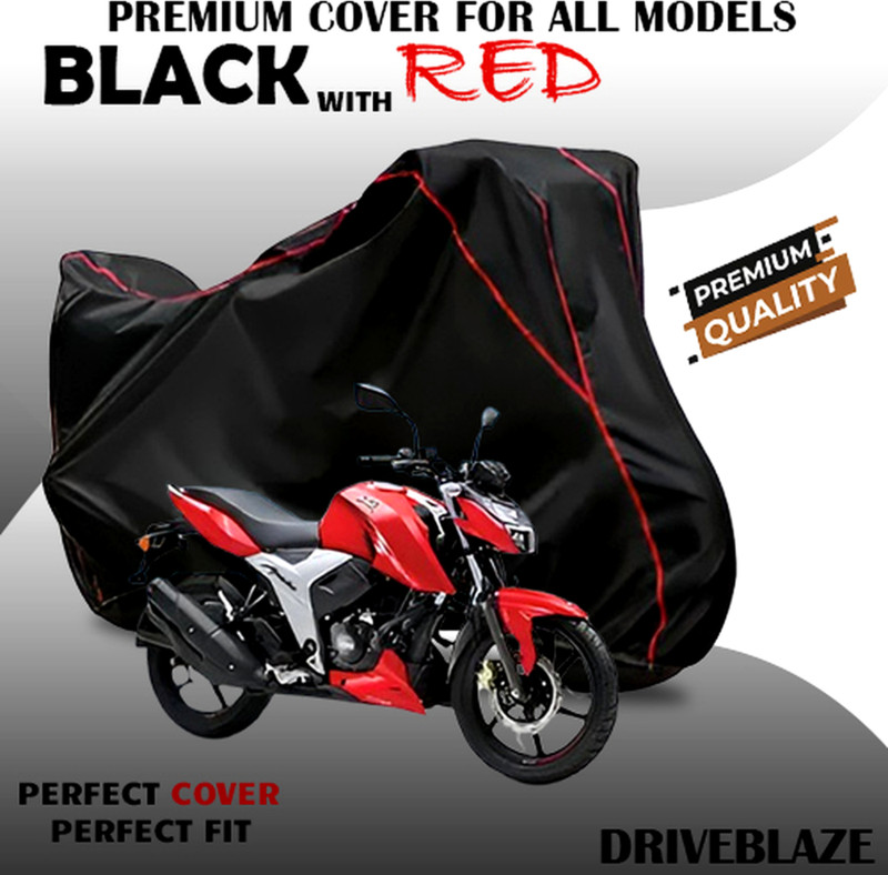 Drive Blaze Waterproof Two Wheeler Cover For Tvs(Apache Rtr 200 4V, Black, Red)
