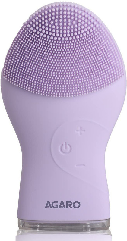 Agaro 33537 Cm2107 Sonic Facial Cleansing Massager & Brush, Hygienic Soft Silicone Massager(Purple)