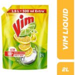 Vim Liquid Pouch Core Dish Cleaning Gel(Lemon, 2 L)