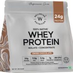 Wellbeing Nutrition Whey Protein Isolate + Concentrate, 24G Protein, 11.5G, Bcaa 5.4G, 1G Glutamine Whey Protein(1 Kg, Blend Swiss Chocolate)