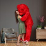 Osjs 4 Feet Very Cute Long Soft Huggable American Style Teddy Bear  – 120.5 Cm(Red)