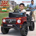 Trenzo Kids Electric Jeep 4X4 Motors Car For Kids With Music, Rgb Lights (1-6 Yrs) Kids Jeep Battery Operated Ride On(Black)