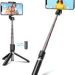 Nafa Portable Selfie Stick For Mobile Phones With Wireless Bluetooth Remote (Replaceable Battery), Adjustable Height (240Mm-600Mm), 2-In-1 Design – Bluetooth Selfie Stick(Black, Remote Included)