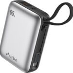Urbn 20000 Mah 65 W Nano Pocket Size Power Bank(Silver, Lithium, Fast Charging For Mobile, Earbuds)