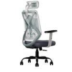 Cellbell C190 Berlin Office Chair, High Back Mesh Ergonomic Home Office Desk Chair (Grey – White)