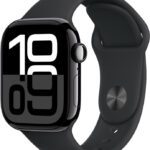 Apple Watch Series 10 Gps 42Mm Jet Black Aluminium With Sport Band(Jet Black Strap, Free Size)