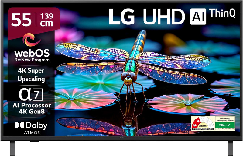 Lg Ai Tv Ua8200 139 Cm (55 Inch) Ultra Hd (4K) Led Smart Webos Tv 2025 Edition With Alpha7 Ai Processor 4K Gen8 | 4K Super Upscaling | Ai Picture Pro | 4K Expression Enhancer | New Ai Magic Remote Compatible | Ai Search With Ms Copilot | Ai Sound Pro (9.1.2 Ch) | Dolby Atmos | Chromecast Built-In(55