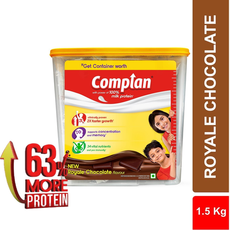 Complan Nutrition Drink Powder For Children, Royale Chocolate Flavour, Jar(1.5 Kg)