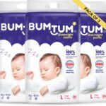 Bumtum Baby Overnight Diaper Pants, Chamomile Microbial Layer Protection – L(108 Pieces)