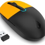 Archer Tech Lab Precision 300 Wireless Mouse, Dual Mode Bluetooth /2.4Ghz Usb Nano Dongle Wireless Ambidextrous Optical Gaming Mouse With Bluetooth(Orange, Black)
