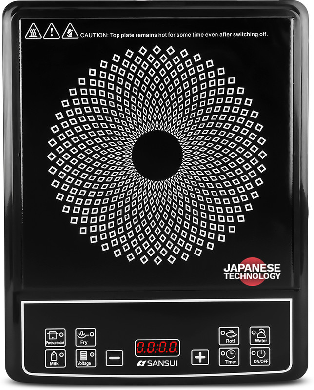Sansui 1600 W Induction Cooktop Push Button(Black, Smart Cook -1600)