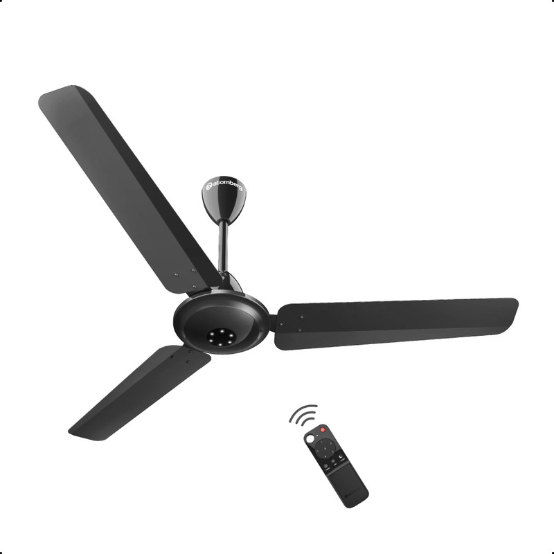 Atomberg Efficio Alpha|India’S No.1 Bldc Fan| High Air Flow|Led Speed Indicator| With 2 Year Warranty Bldc Motor With Remote 1200 Mm Ceiling Fan(5 Star | Gloss Black | Pack Of 1)