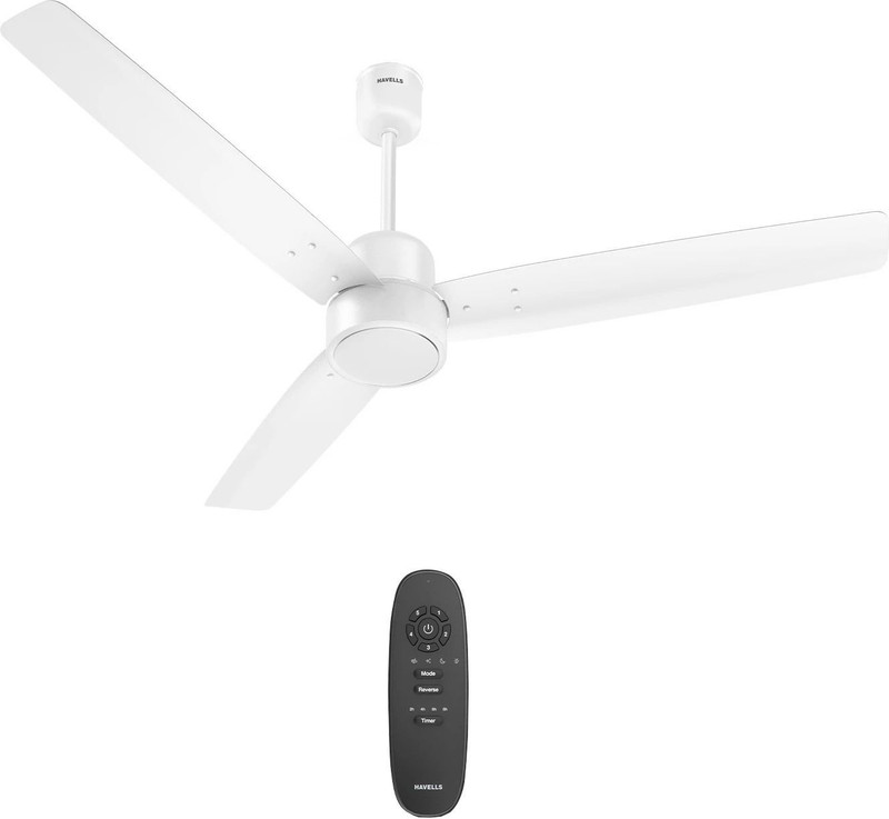 Havells Fab|Remote Controlled|Low Noise|Upto 65% Energy Saving|Reverse Mode|30W With 3 Year Warranty Bldc Motor 1200 Mm Pedestal Fan(5 Star | Elegant White | Pack Of 1)