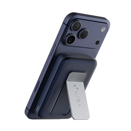 Urbn 10000Mah Frost Magsafe Power Bank With Built-In Stand | 15W Magnetic Wireless Charging | 20W Usb-C Pd Fast Charging | Ultra Compact | Pass-Through Charging | Magtag Ring | (Blue)