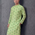 Tibra Collection Men Printed Straight Kurta(Green)