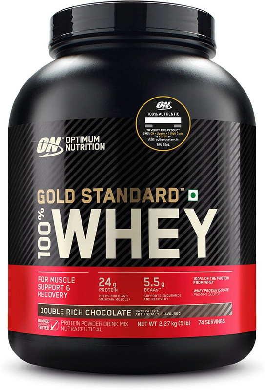 Optimum Nutrition (On) Gold Standard 100% Whey Protein Powder – Primary Source Isolate Whey Protein(2.27 Kg, Double Rich Chocolate)