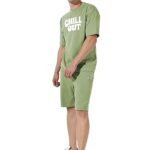 Zombom Men’S Co Ord Set || Poly Lycra Printed Night Dress For Men || Sleepwear Pajama Set For Men || Casual Home Wear Set || Shorts Pajamas Set || Night Suit For Adults (M, Green)