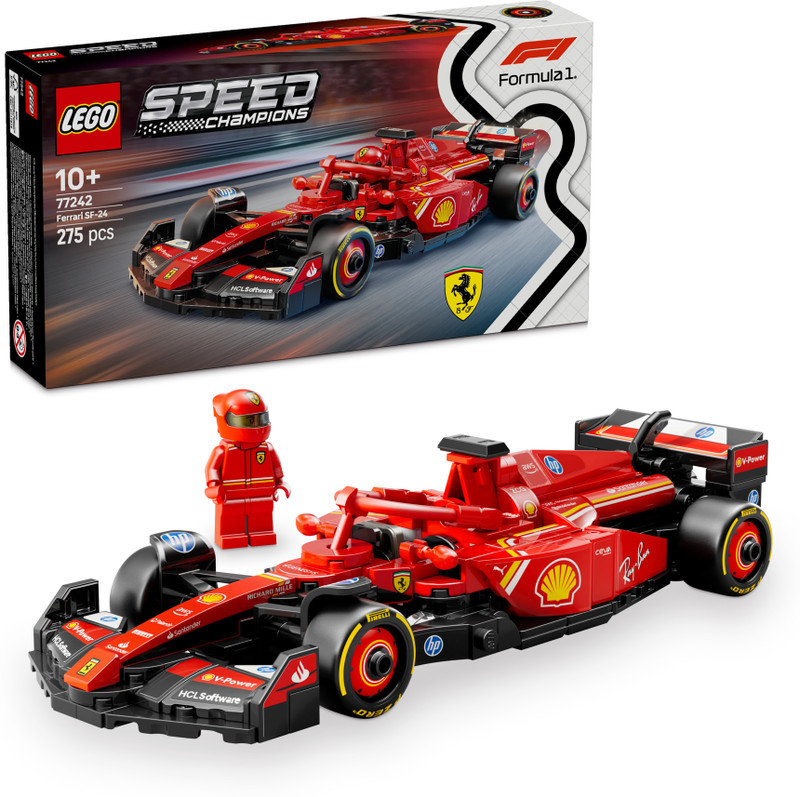 Lego Speed Champions Ferrari Sf-24 F1 Race Car Driver Set 77242 Building Blocks Toys(Multicolor)