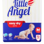 Little Angel Easy Dry Diaper Pants With 12 Hrs Absorption Medium Size, 7-12 Kgs – M(72 Pieces)