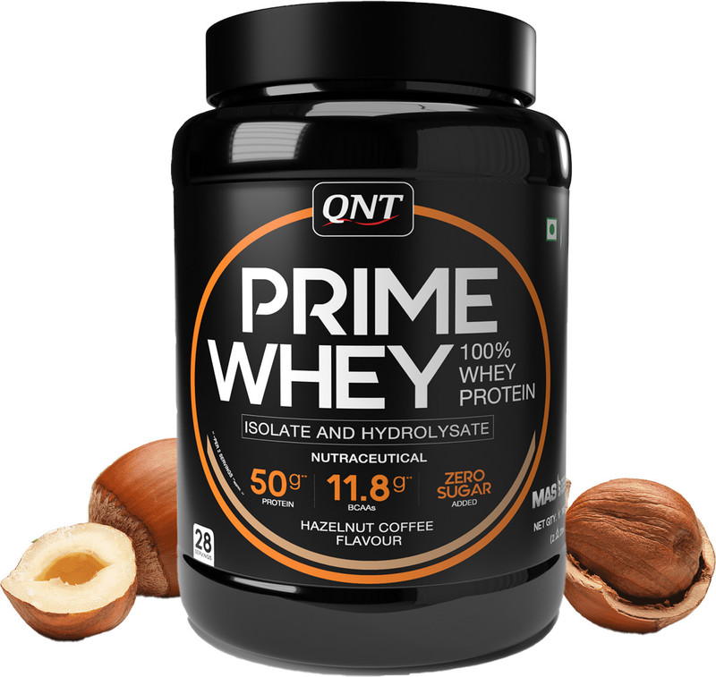 Qnt Prime Whey, 100% Pure Whey Protein With Whey Isolate For Lean Muscles Whey Protein(1 Kg, Hazelnut Coffee)