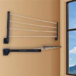 Luxehome Steel Wall Cloth Dryer Stand Stainless Steel Foldable Wall Mount Cloth Drying Stand(4 Tier)