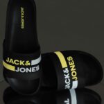 Jack & Jones Men Slides(Black , 9)